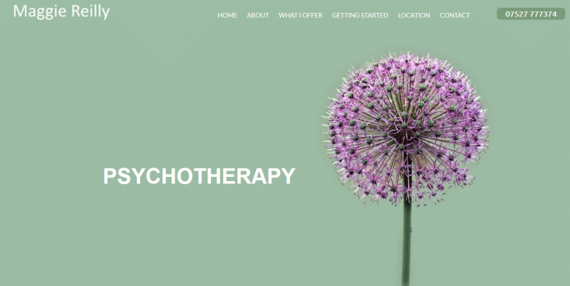 Hero fullscreen website for psychotherapist
