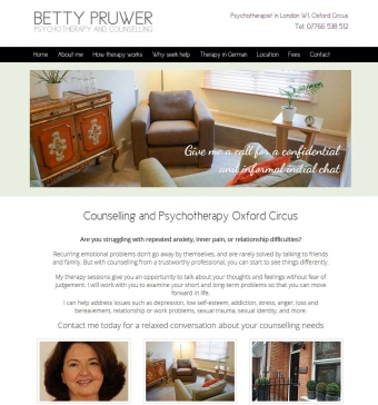 Pay monthly website design for a psychotherapist