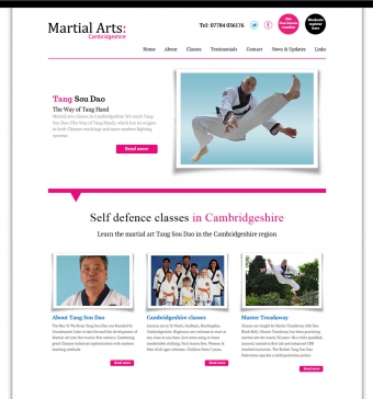 Martial arts club website on a pay monthly basis