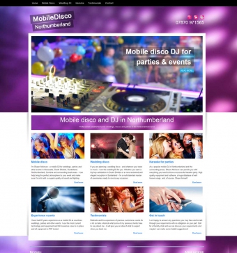 Website design for Mobile Disco