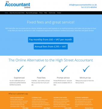 Monthly payment website design for accountant