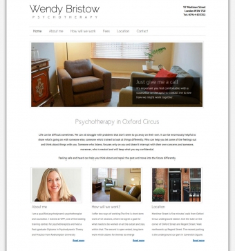 Website design for a therapist