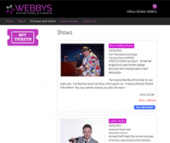 Webbys Promotions website